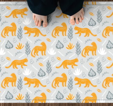 Vinyl Teppich Tiere wildtiere katzen muster - TenStickers