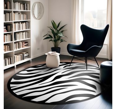 Zebrastreifen Kreisdesign Vinyl Teppich Tiermuster - TenStickers