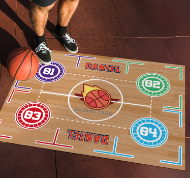 Rechteckiger Vinyl Teppich Basketball Training  - TenStickers