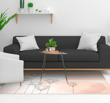 Vinylteppich Pflanzen Blumen linien - TenStickers