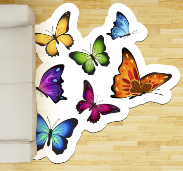 Bunte Schmetterlinge Vinylteppich - TenStickers