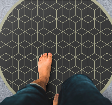 Kreisförmiges Würfelmuster Vinyl Teppich Geometrisch - TenStickers