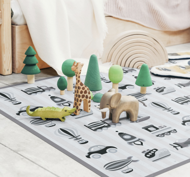 Vinylteppich Kinder Graue fahrzeuge - TenStickers
