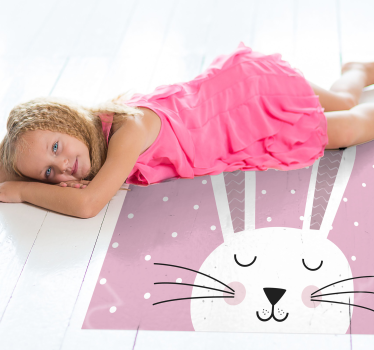 Vinylteppich Kinder Süßes rosa häschen - TenStickers