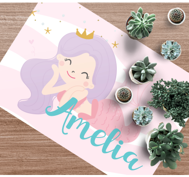 Vinylteppich mit Name Name der meerjungfrau-prinzessin - TenStickers