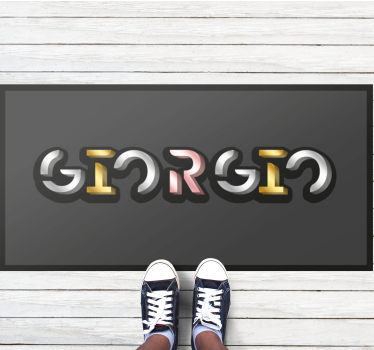 Vinylteppich mit Namen 3d-mockup-silber-gold-schriftart - TenStickers