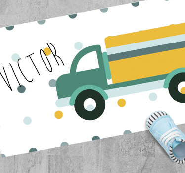 Vinylteppich mit Namen Lkw mit Namen - TenStickers