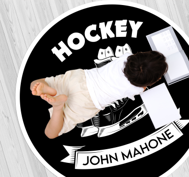 Vinylteppich mit Namen Skate-eishockey - TenStickers