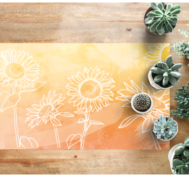 Vinylteppich Pflanzen Illustrierte sonnenblume - TenStickers