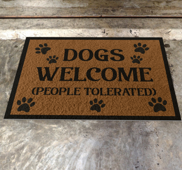 Vinylteppich Text Hunde willkommen - TenStickers