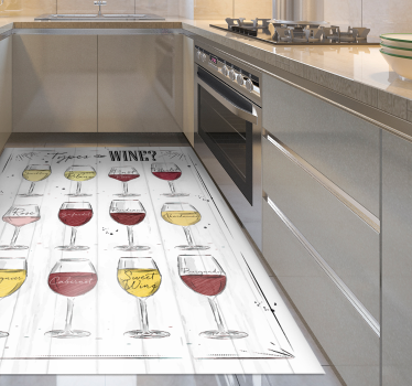 Vinylteppich Text Art der weine rot - TenStickers