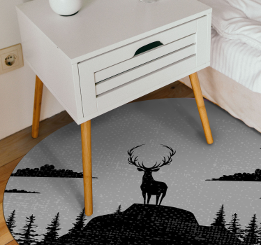 Vinylteppich Tier Grauer und schwarzer hirsch - TenStickers