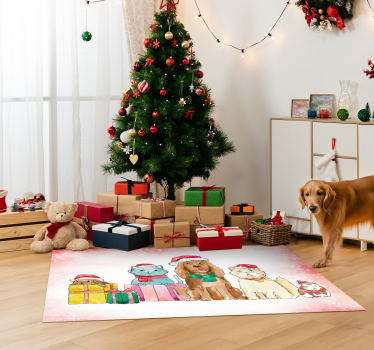 Vinylteppich Tier Weihnachtshaustieren - TenStickers