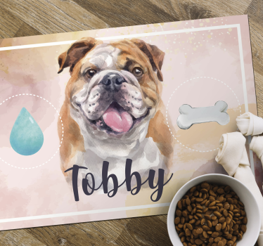 Vinylteppich Tier Essensunterlage Bulldogge - TenStickers