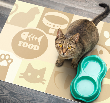 Vinylteppich Tier Essensunterlage Katzen - TenStickers