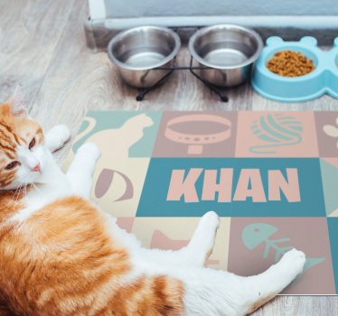 Vinylteppich Tier Katzenmotive mit Name - TenStickers
