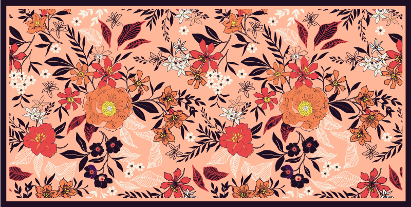 Vinyl Teppich Blumen wandteppich mit botanischem garten - TenStickers