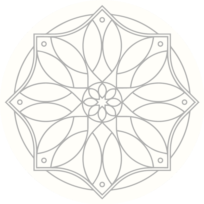 Vinyl Teppich weiß Mandala Design - TenStickers