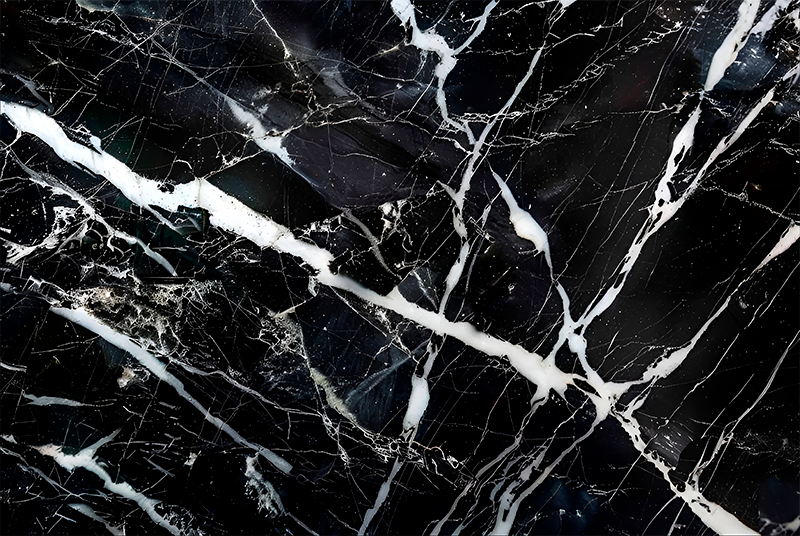 Vinyl Teppich schwarz weiße schattierungen marmor - TenStickers