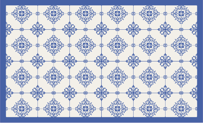 Vinyl Teppich blau marokkanische beige fliesen - TenStickers