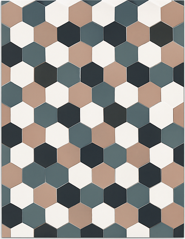 Vinyl teppich küche moderne hexagonale fliesen - TenStickers