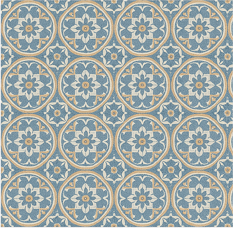 Vinyl teppich wohnzimmer im azulejo stil - TenStickers
