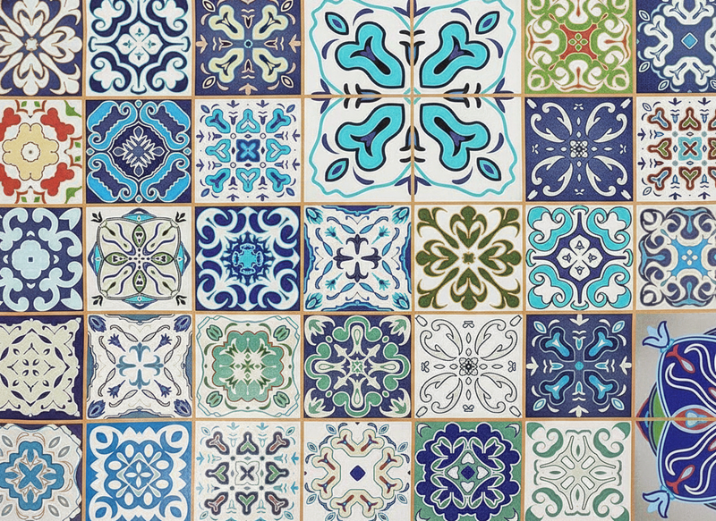 Vinyl teppich wohnzimmer mediterranes mosaikmatte - TenStickers