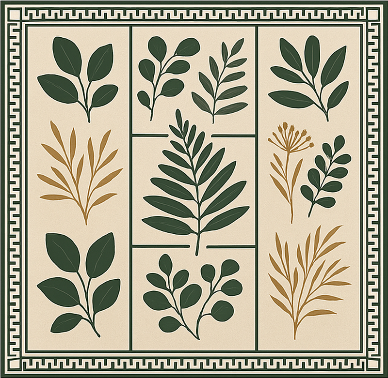 Vinyl teppich badezimmer botanisches glas - TenStickers