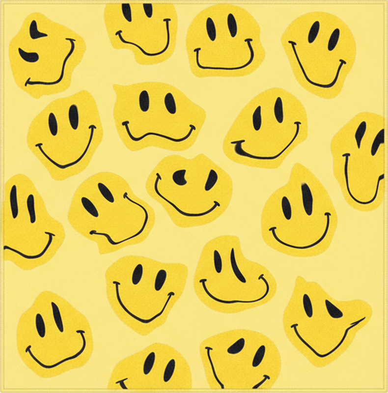 Vinyl teppich kinderzimmer mit verzerrten smileys - TenStickers