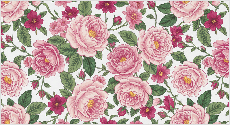 Vinyl teppich wohnzimmer mit schönen rosa blumen - TenStickers