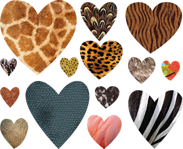 Vinyl teppich tiere mit tiermotiv herzen - TenStickers