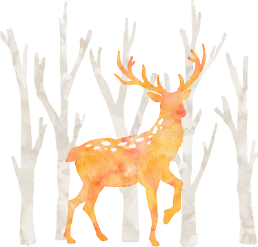 Vinyl teppich tiere im winterstil mit reh - TenStickers