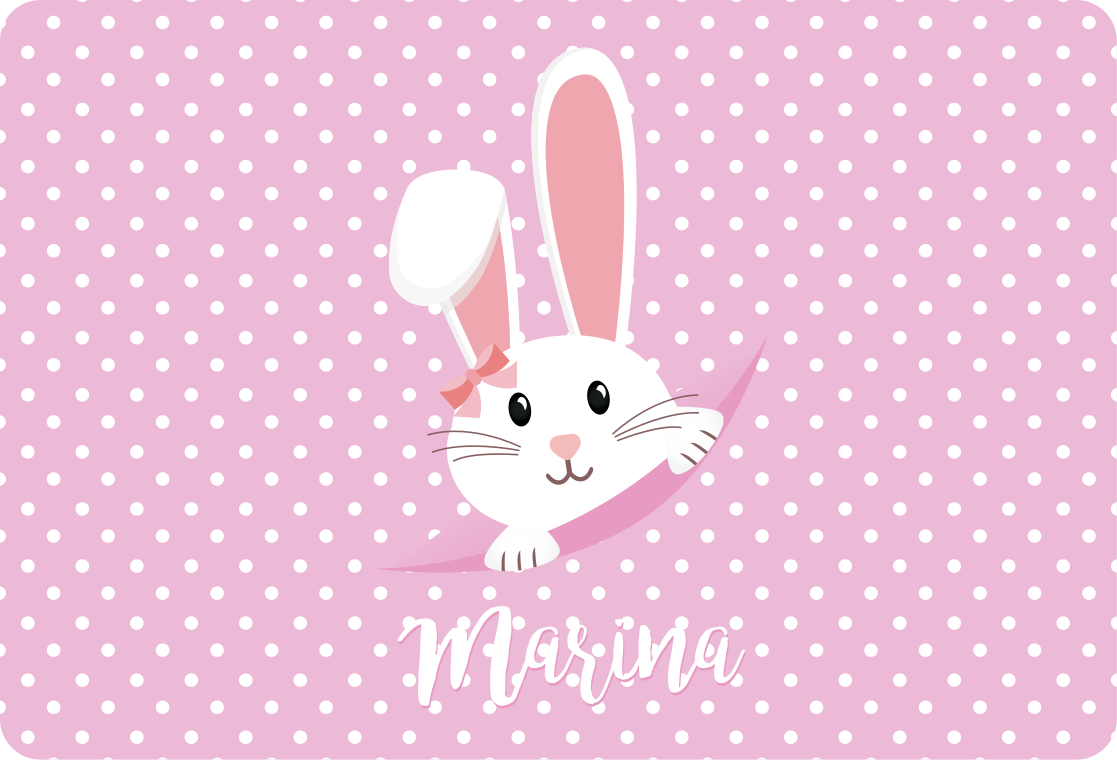 Vinyl teppich tiere süßer hase für mädchen mit name - TenStickers