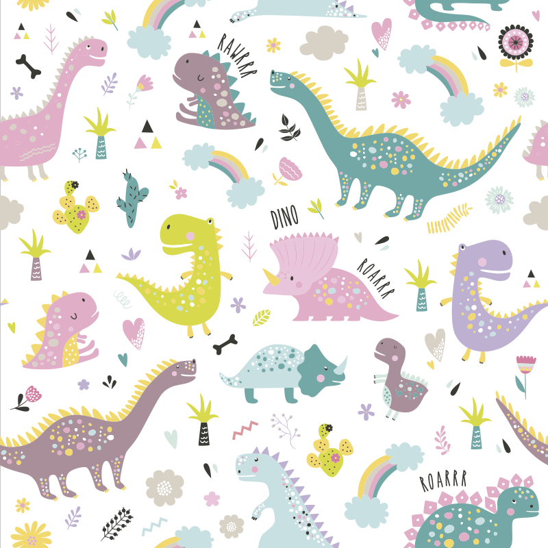 Vinyl teppich tiere dinosaurier kallax - TenStickers
