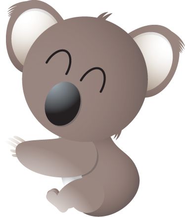 Vinyl teppich tiere mit fröhlichem koala - TenStickers