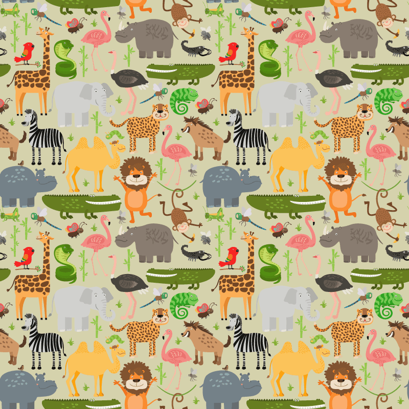 Vinyl teppich tiere dschungelmotiv - TenStickers