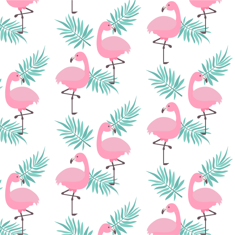 Vinyl teppich tiere im tropischen flamingo-muster - TenStickers