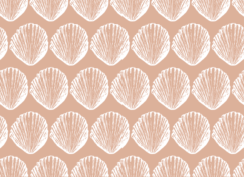 Vinyl teppich tiere im retro muschelbeige muster - TenStickers