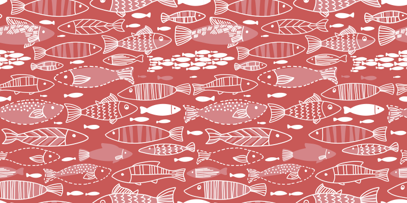 Vinyl teppich tiere mit vielen fischen im meer - TenStickers