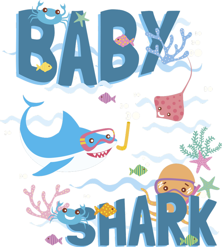 Vinyl teppich tiere babyblauer hai - TenStickers