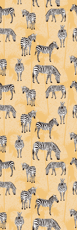 Vinyl teppich tiere zebra und palmen - TenStickers