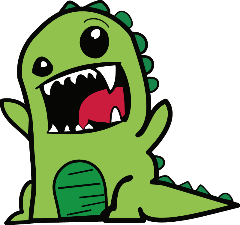 Vinyl teppich tiere grünes dinosaurier doodle gruselig - TenStickers