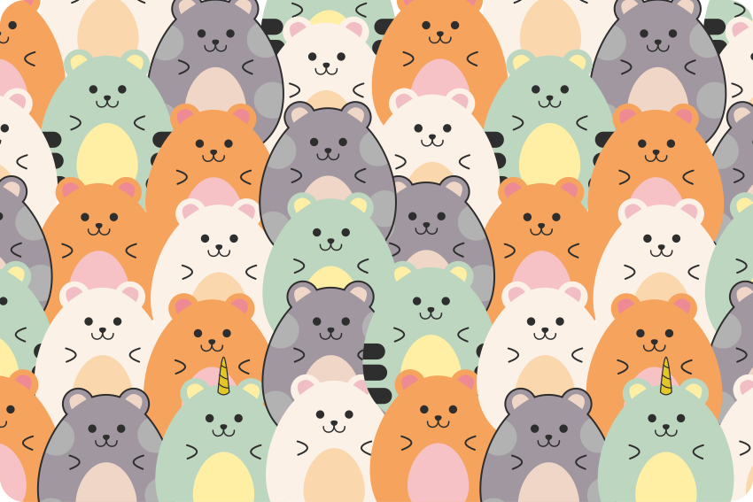Vinyl teppich tiere mit bunten fressenden hamstern - TenStickers