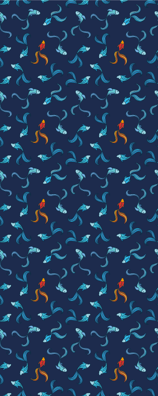 Vinyl teppich tiere eine von tausend orange fischen - TenStickers