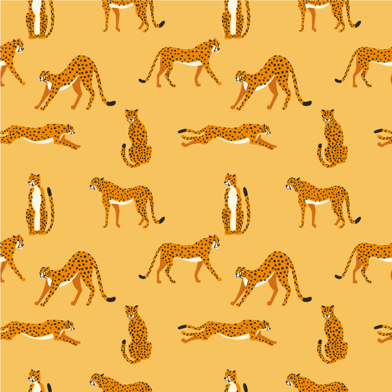 Vinyl teppich tiere gelbes leopardenmuster - TenStickers