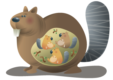 Vinyl teppich tiere eichhörnchen mutter - TenStickers