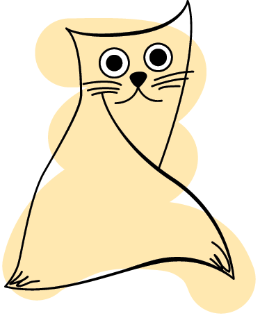Vinyl teppich tiere beige gemalte katze - TenStickers