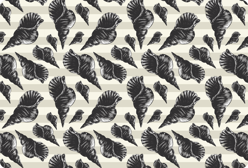 Vinyl teppich tiere mit handgezeichneten muscheln - TenStickers