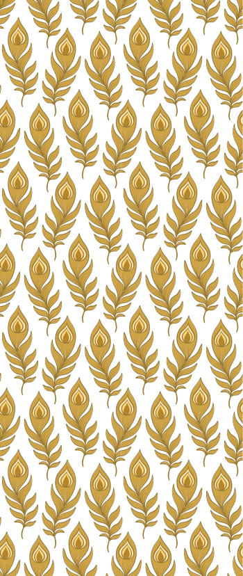 Vinyl teppich tiere blauer truthahn mit goldenen blumen - TenStickers