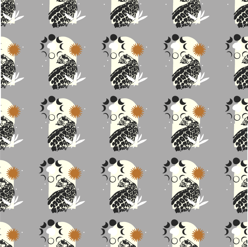 Vinyl teppich tiere schwarzleopard unter mondmotiv - TenStickers